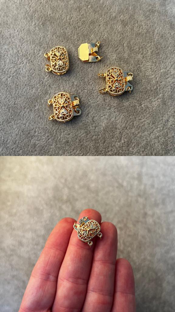 Застежка двухрядная с позолотой