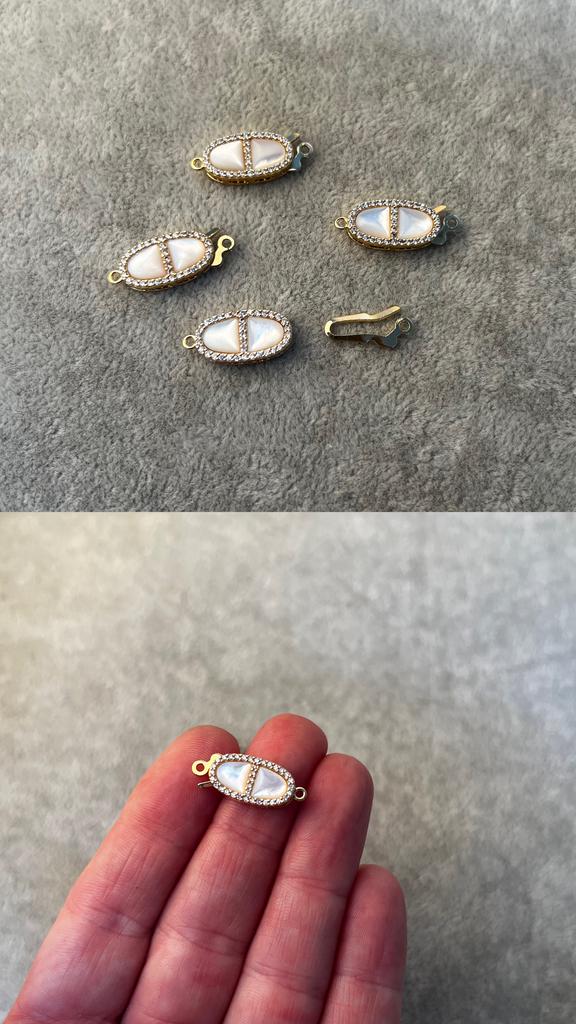 Застежка с перламутром и позолотой