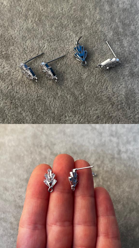 Пусеты родий 14 мм