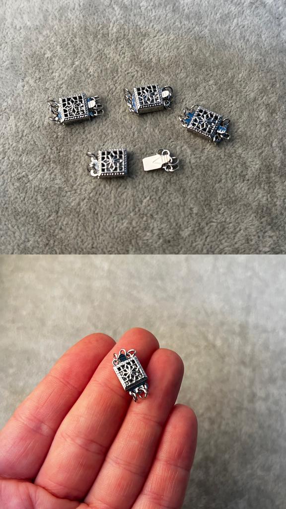 Застежка трехрядная родий