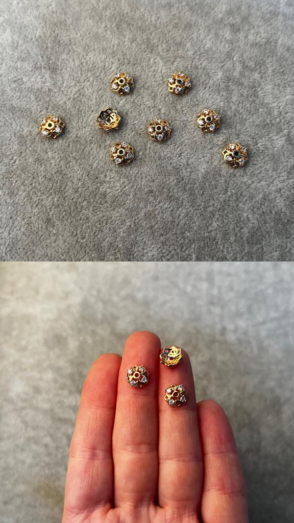 Шляпки с позолотой 8 - 9 мм