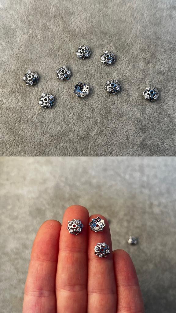 Шляпки родий 8 - 9 мм