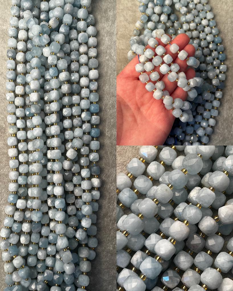 Аквамарин куб 8 мм