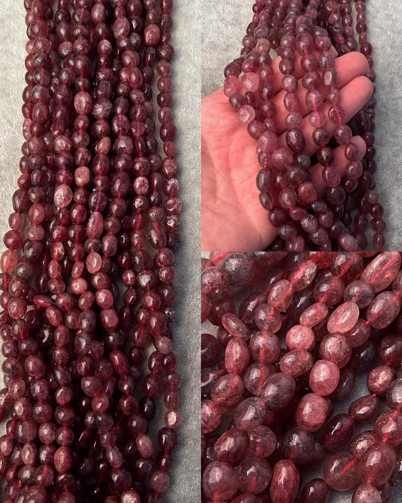 Клубничный кварц галтовка 8 - 10 мм