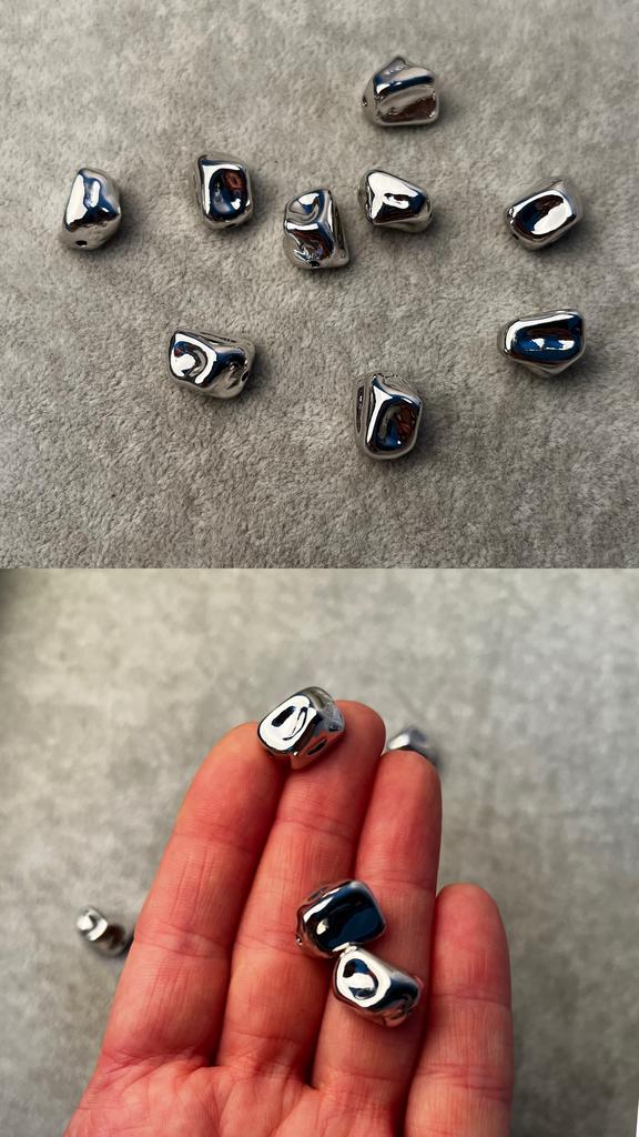 Бусины родий 14 х 12 х 10 мм