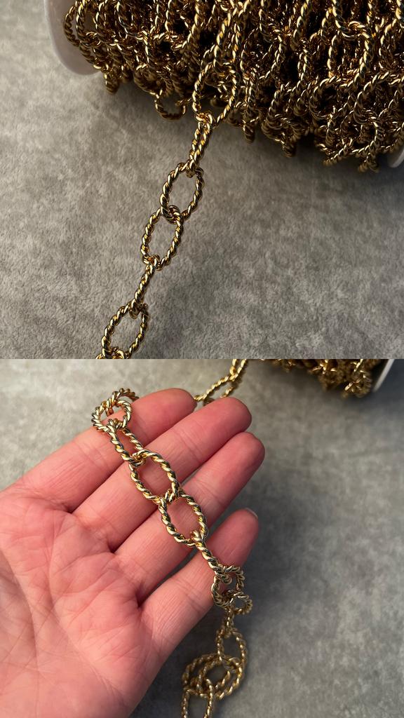 Цепь с позолотой цвет "античное золото"