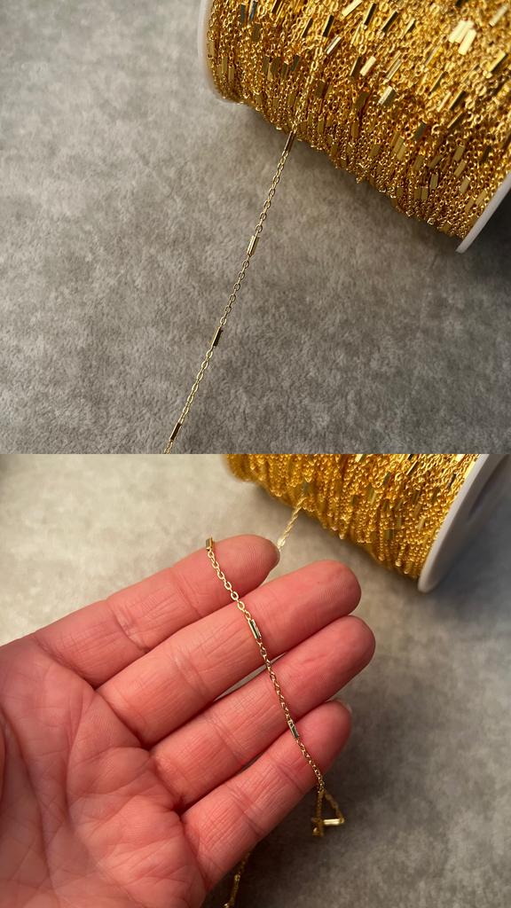 Цепь с позолотой (желтое золото)