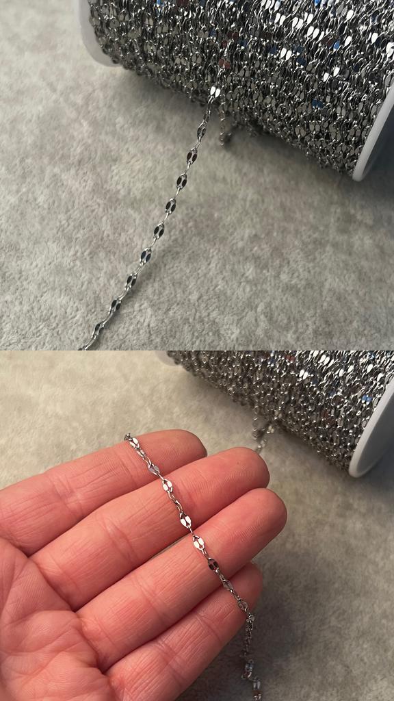 Цепь  родий 4 х 2 мм