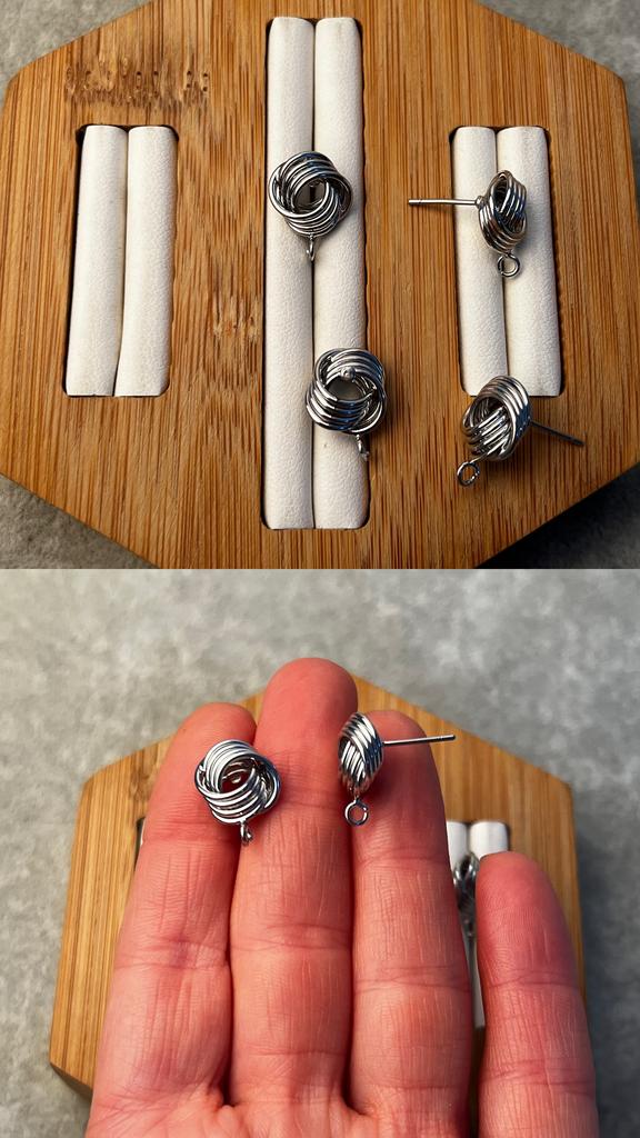 Пусеты родий 15 мм