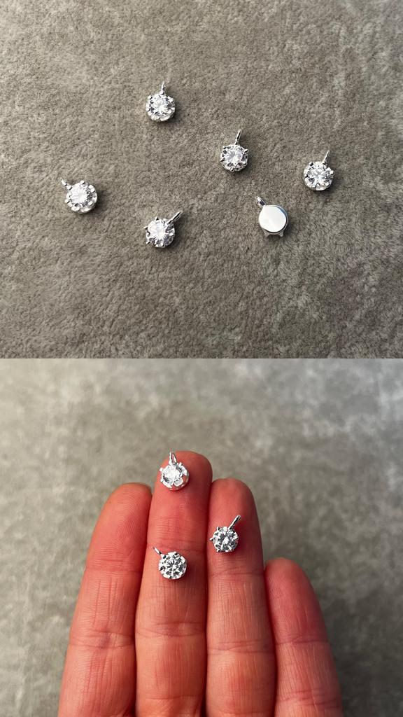 Подвеска серебро 925 пр с фианитом 6 мм