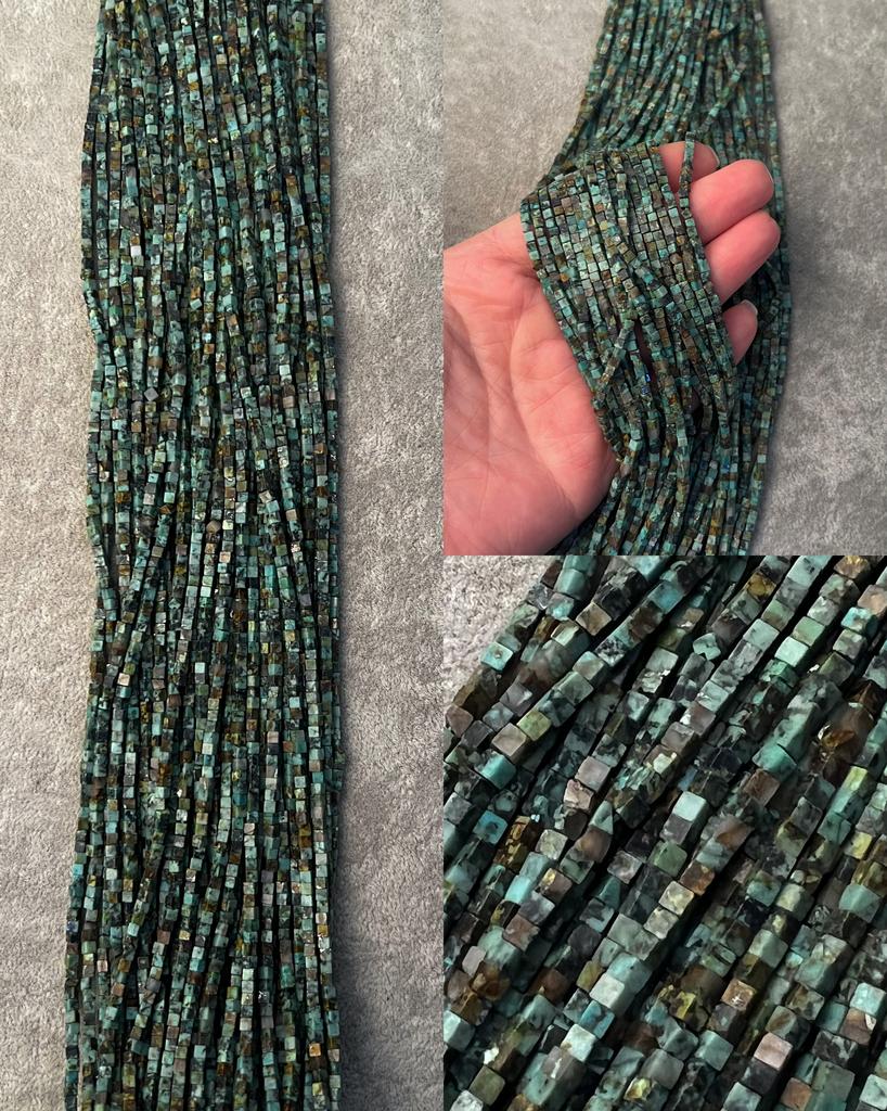 Бирюза Индия кубик 2 х 2,5 мм