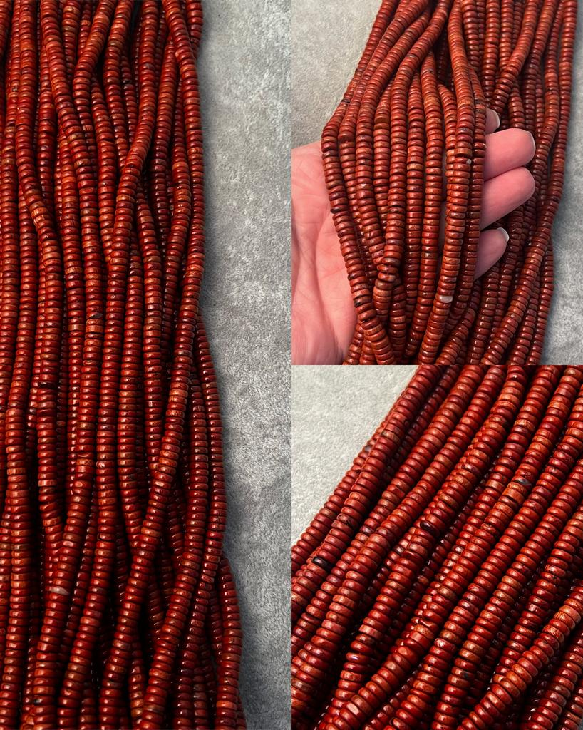 Яшма красная рондели 6 х 2 мм