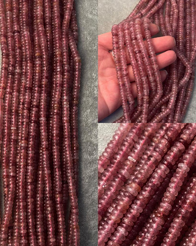 Клубничный кварц рондели 6 х 2 мм