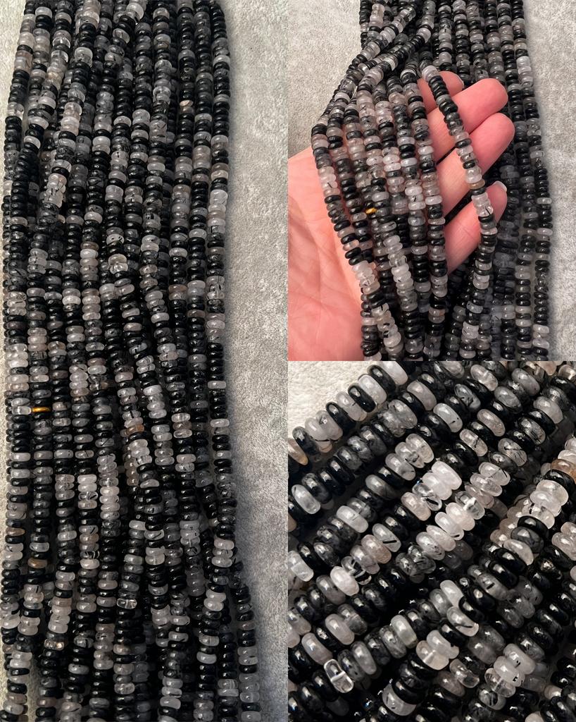 Рутиловый кварц рондели 6 х 2 мм