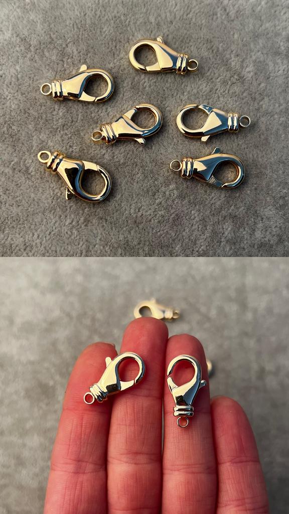 Карабин с позолотой 21 х 11 мм