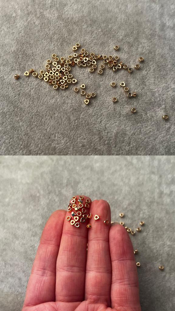 Бусины с позолотой 3 х 2 мм