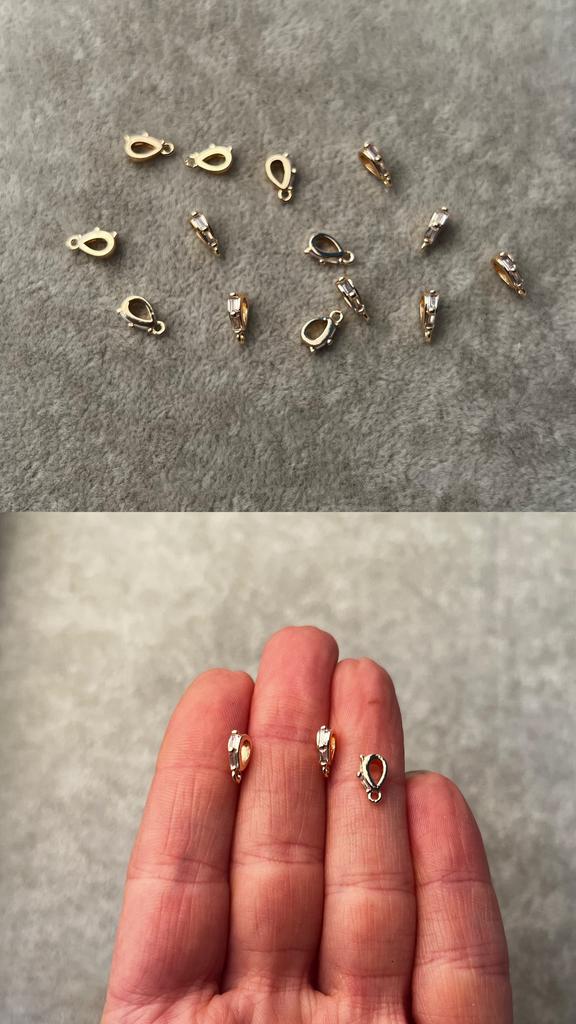 Бэйл с позолотой и фианитами 8 х 2 мм