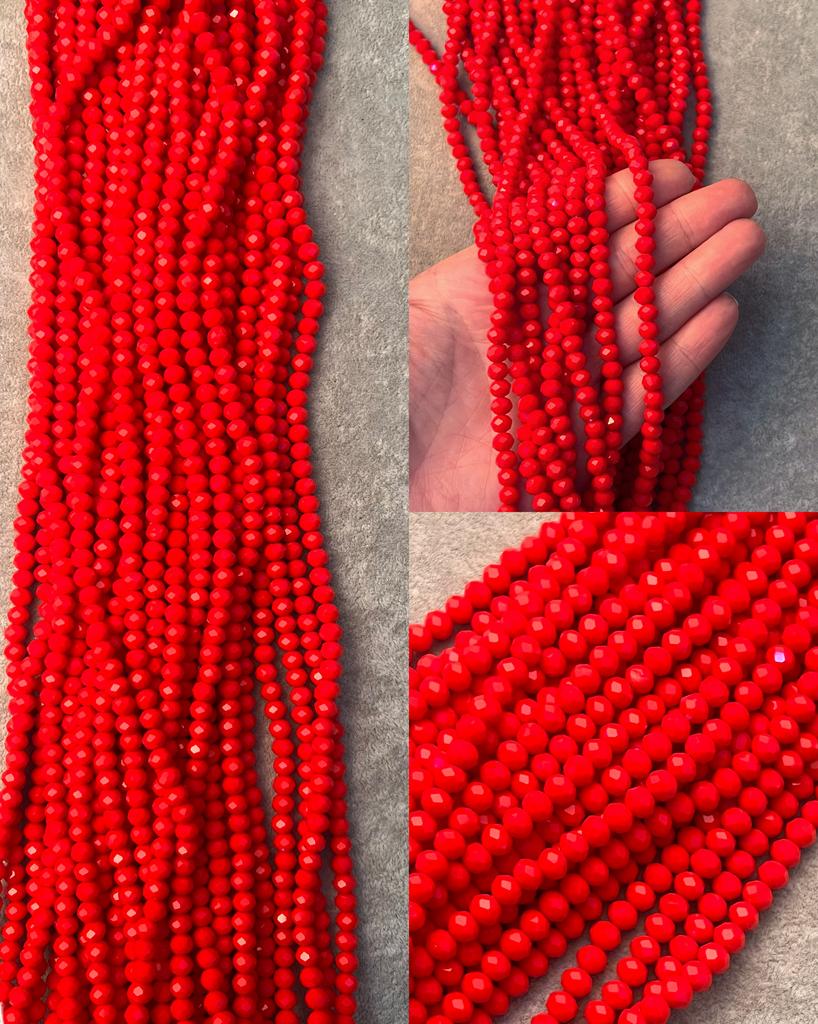 Хрусталь красный матовый 6 мм