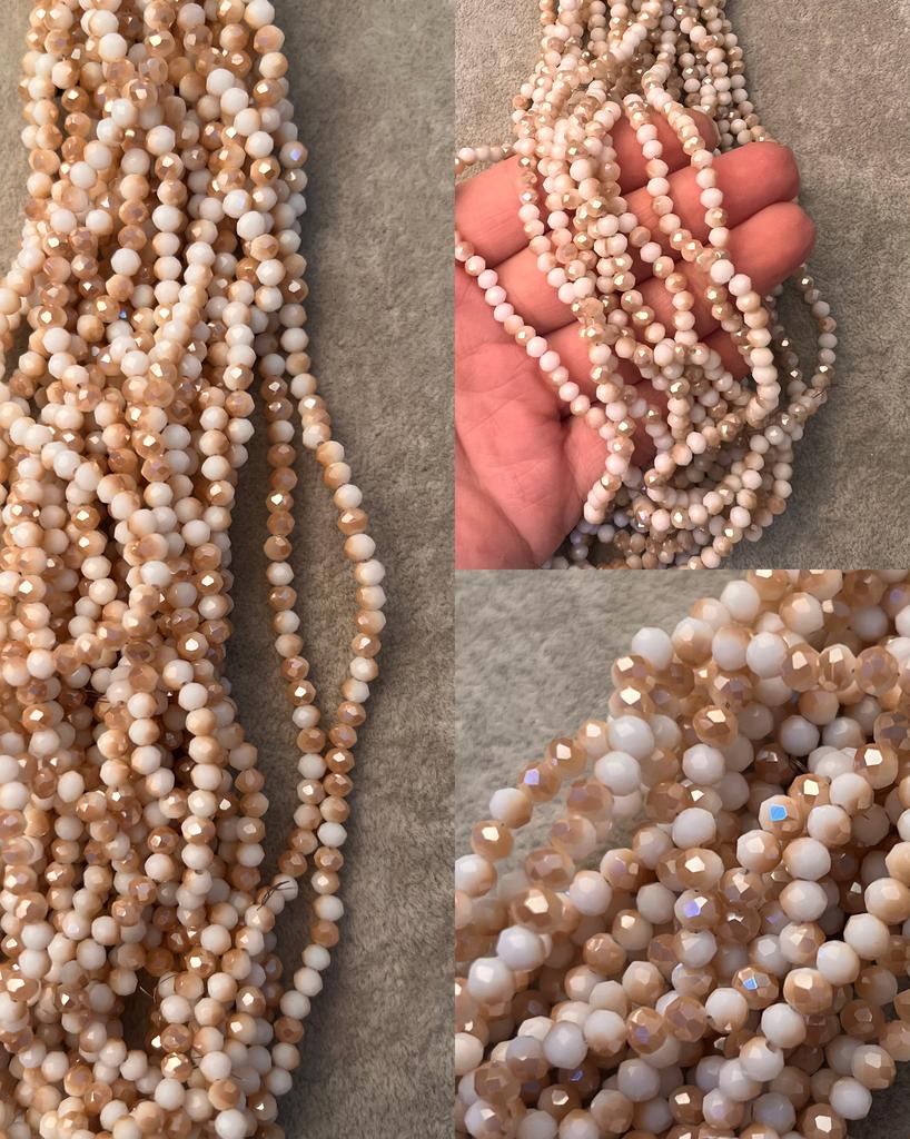 Хрусталь бело - золотой 4 мм