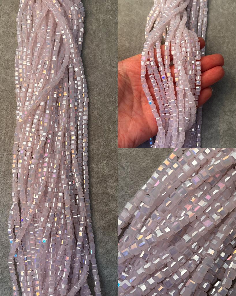 Хрусталь кубик розовый 5 мм