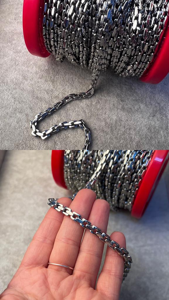 Цепь родий 7 х 5 мм