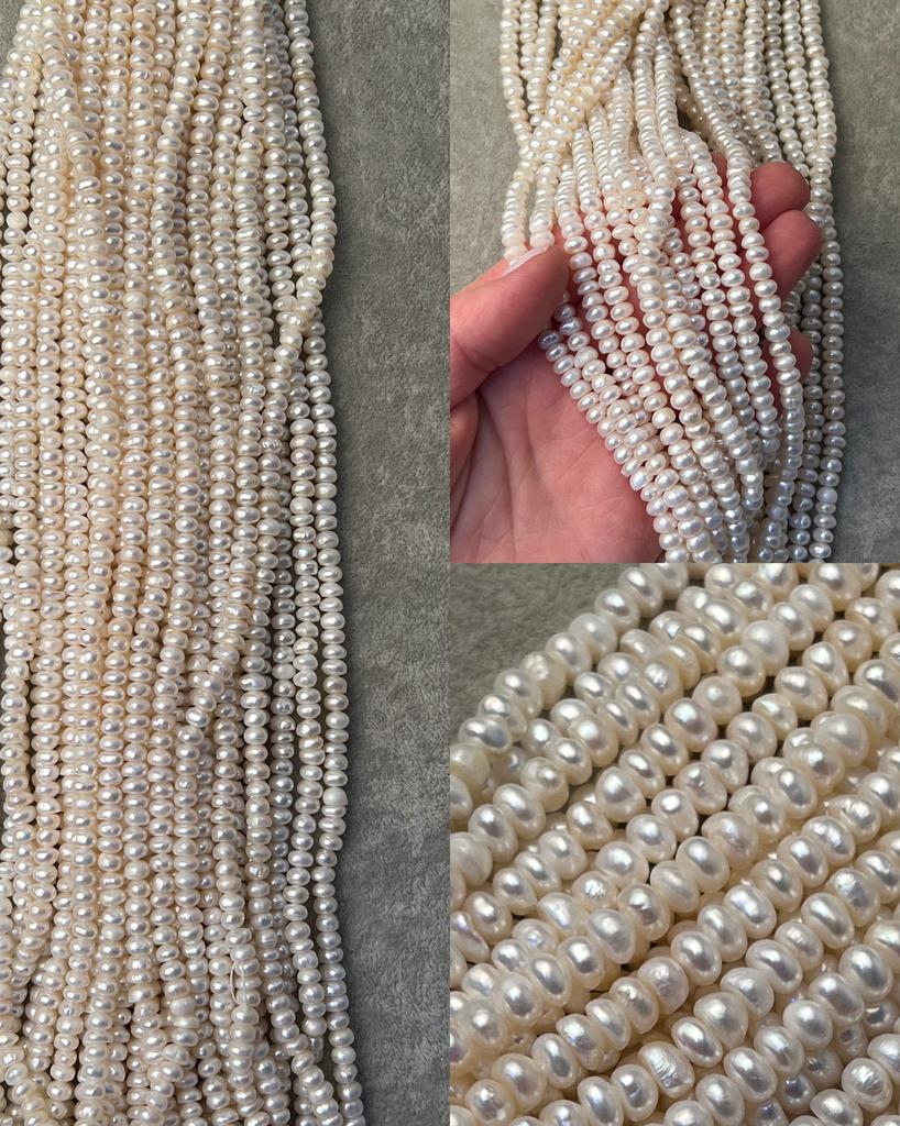 Жемчуг речной рондели 6 х 3,5 мм 35,5 см