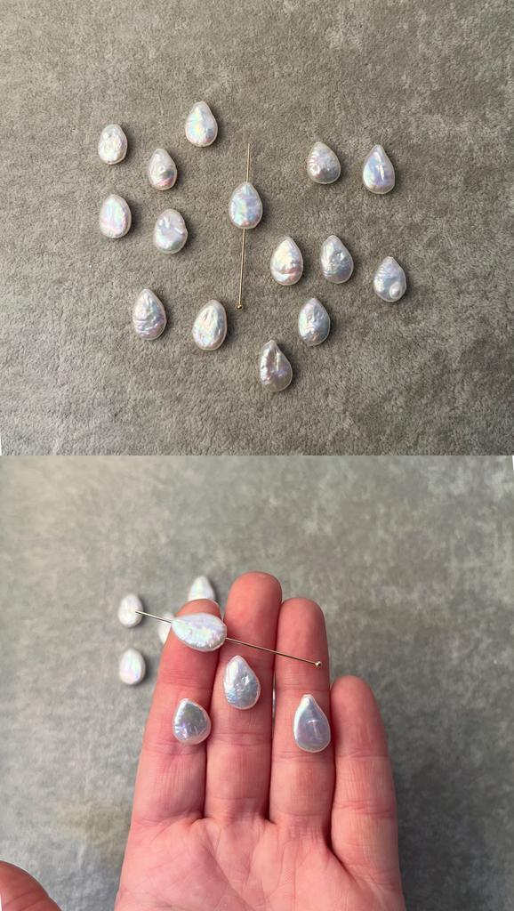 Жемчуг речной бусины 14-15 х 10 мм (1 шт)