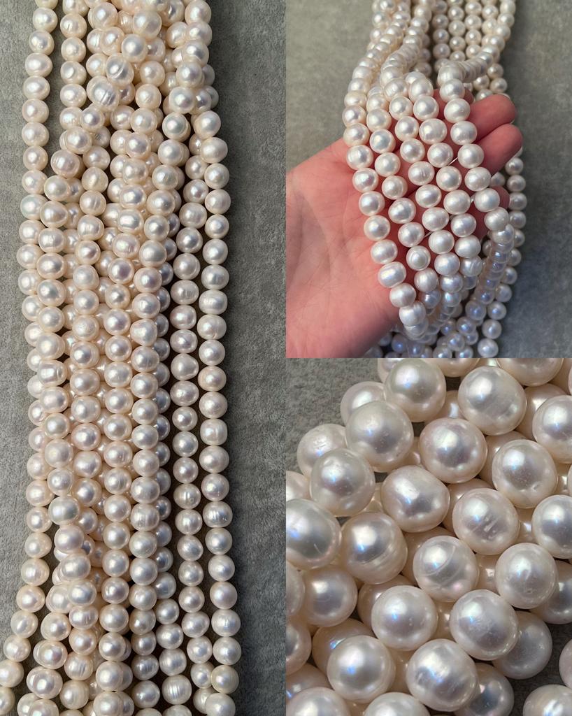 Жемчуг речной 10 х 9,5 мм 39 см ( 4А)