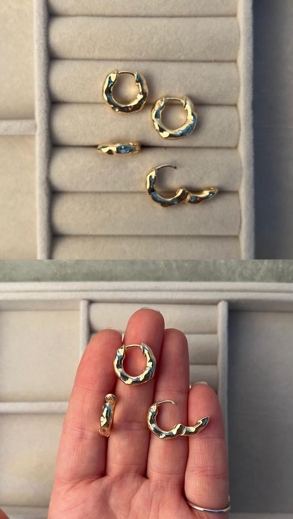 Швензы Конго мятые позолота 18 ка 15 х 16 мм