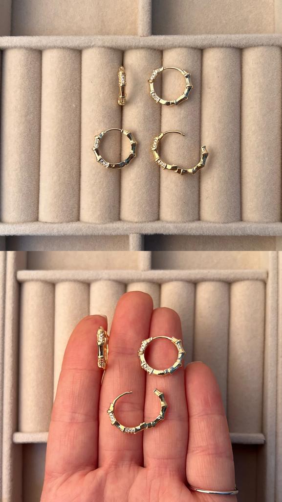 Швензы Конго с фианитами, позолота 18 ка 17 мм