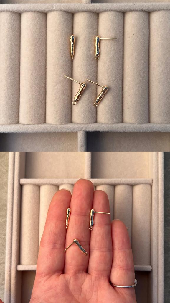 Пусеты позолота 18 ка 14 х 3 мм