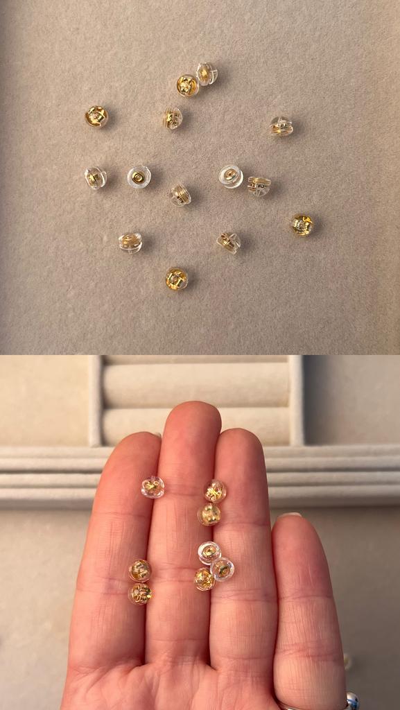 Заглушки на пусеты силикон (под золото) 5 мм