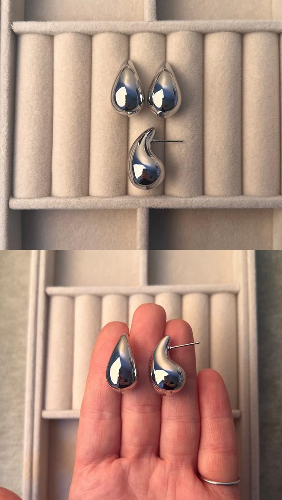 Серьги родий 25 х 14 мм