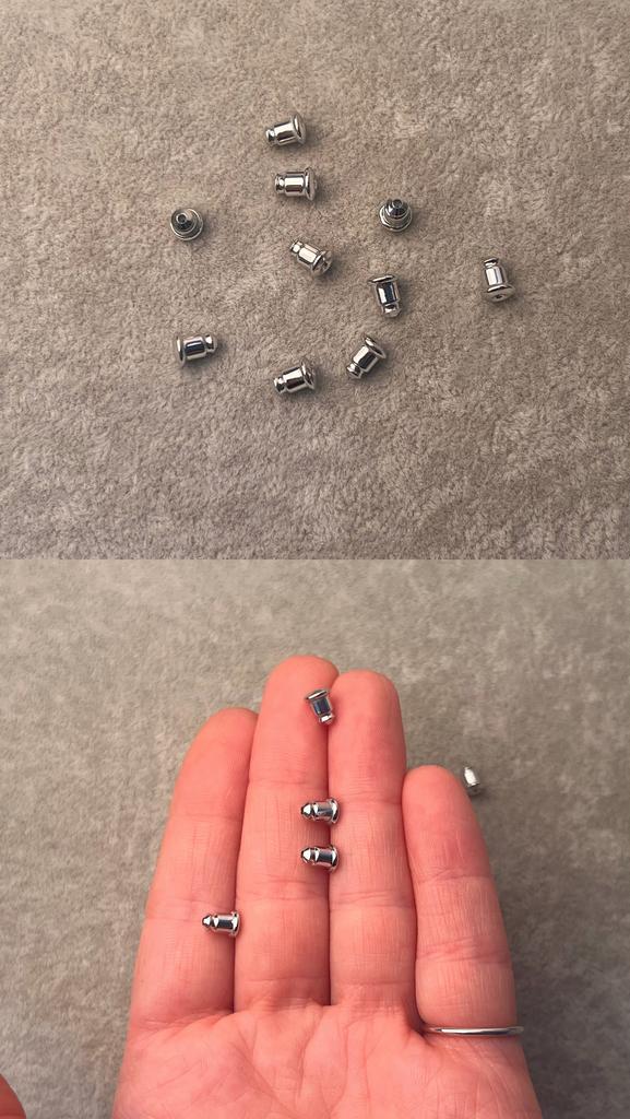 Заглушки родий 6х5 мм (внутри силикон)