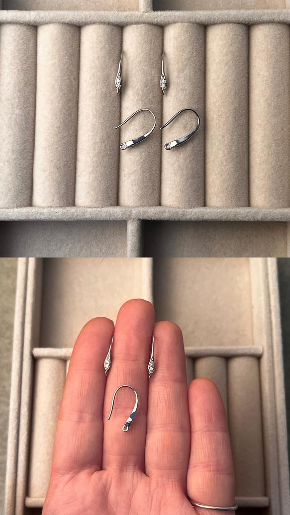 Швензы родий с фианитами 17 мм