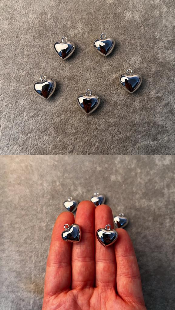 Подвеска родий сердце 15 х 16 мм