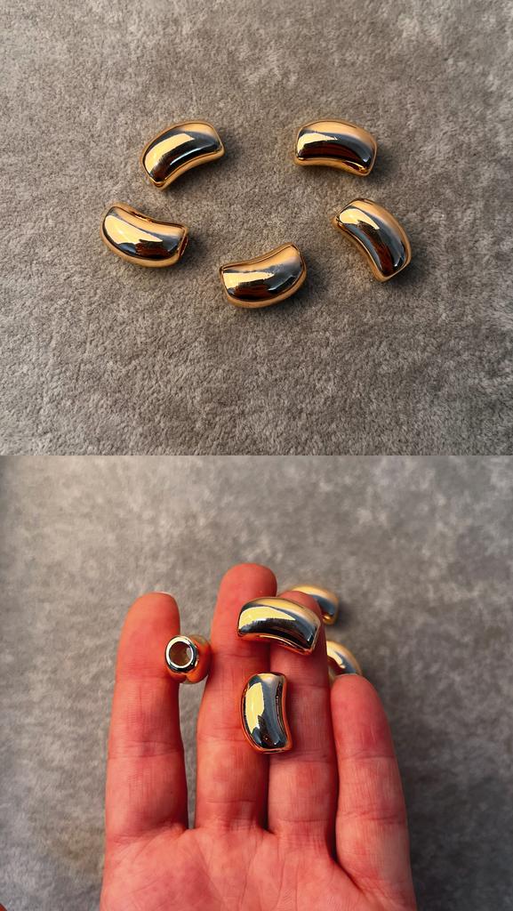 Бусины с позолотой 18 ка 19 х 11 мм