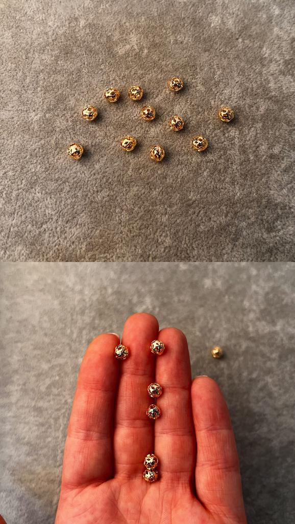 Бусины с позолотой 18 ка 6 мм