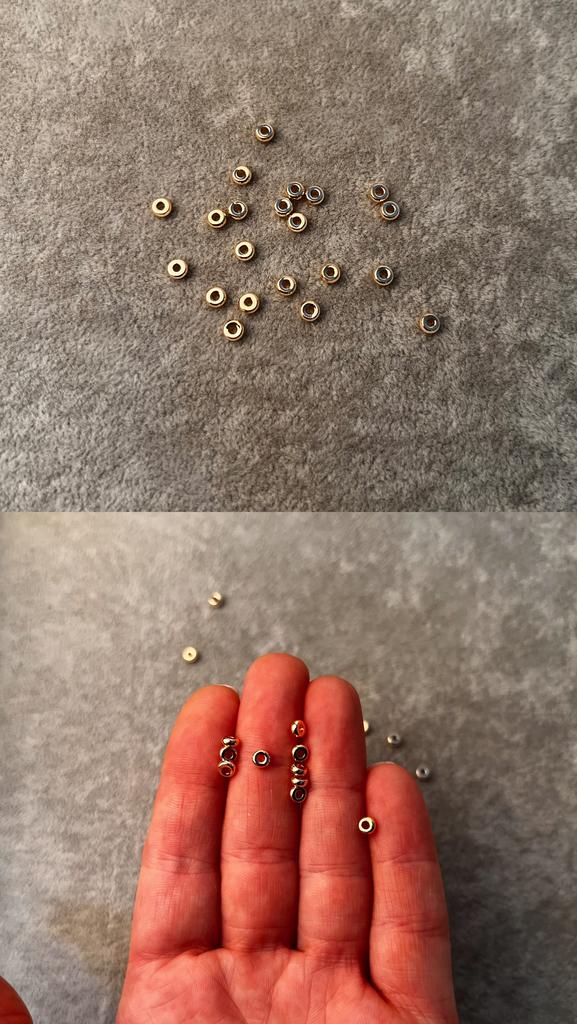 Бусины с позолотой 18 ка 4 х 2 мм