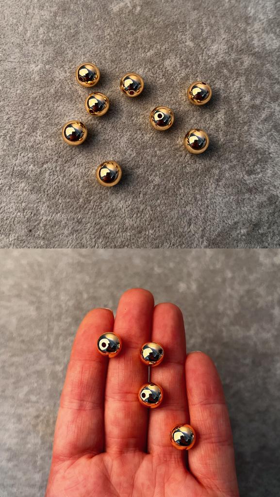 Бусины литые с позолотой 18 ка 10 мм