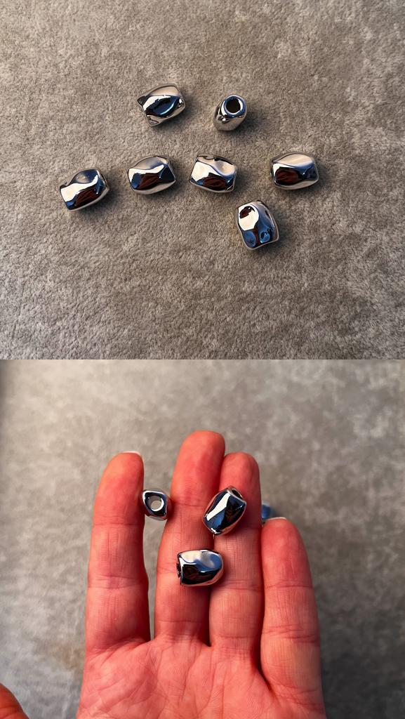 Бусины родий 13 х 11 х 9 мм