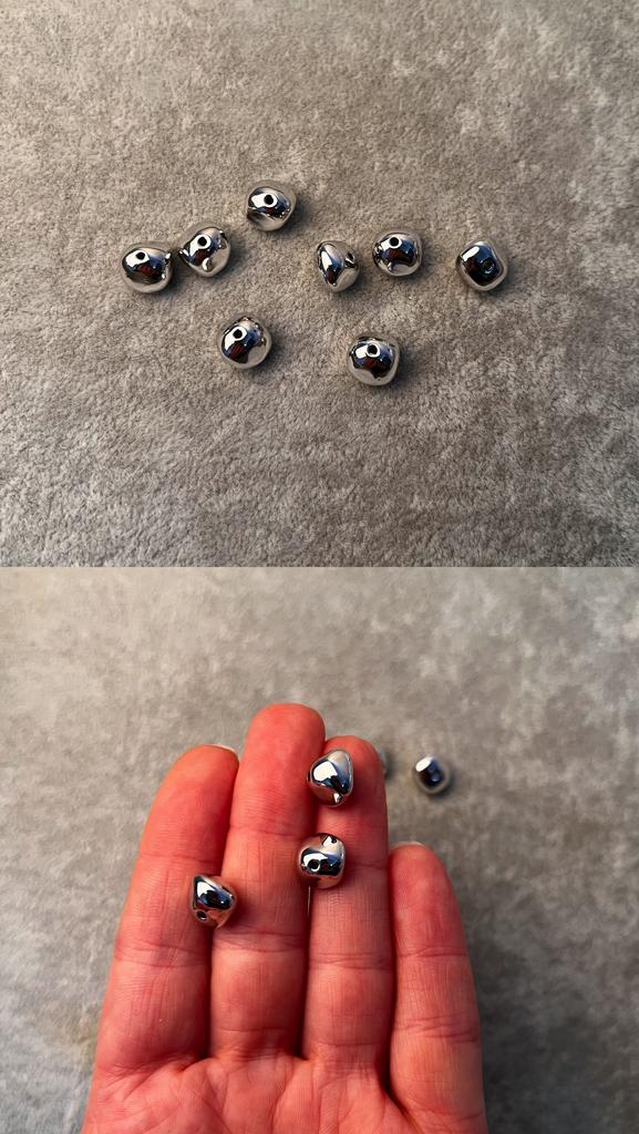 Бусины родий 10 х 8 мм