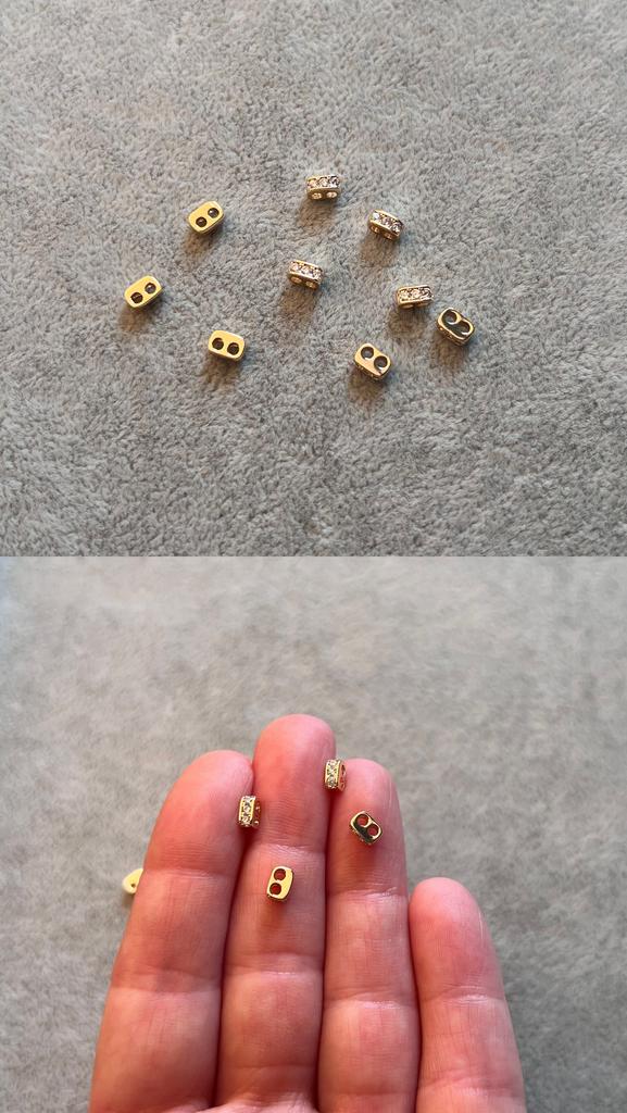 Коннектор с позолотой и фианитами 5.2 х 4 мм