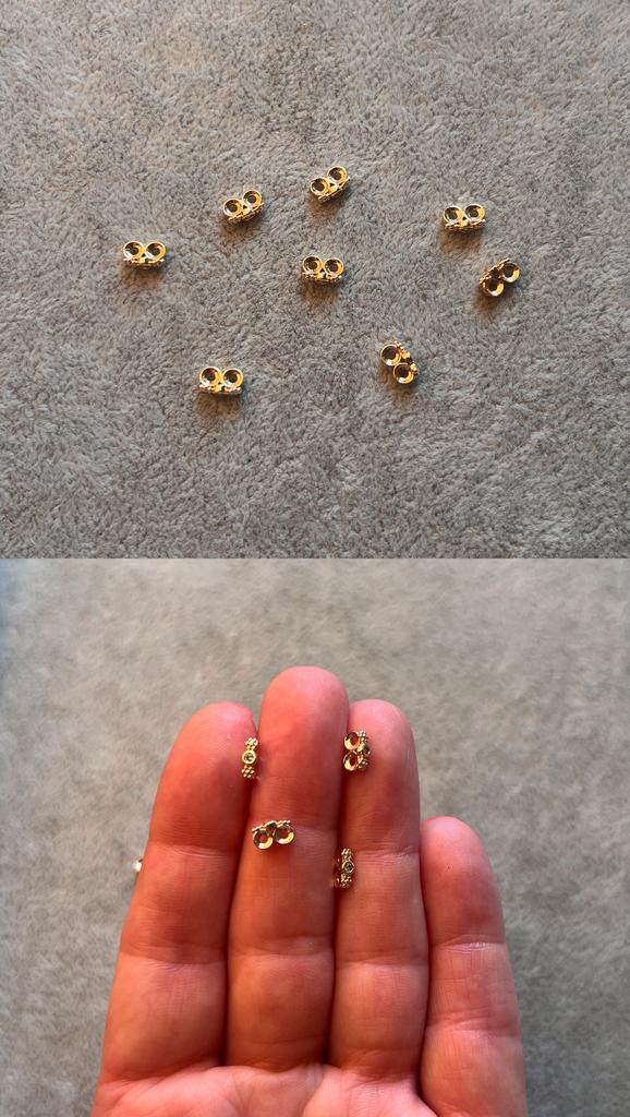 Коннектор с позолотой и фианитами 6.5 х 2 мм