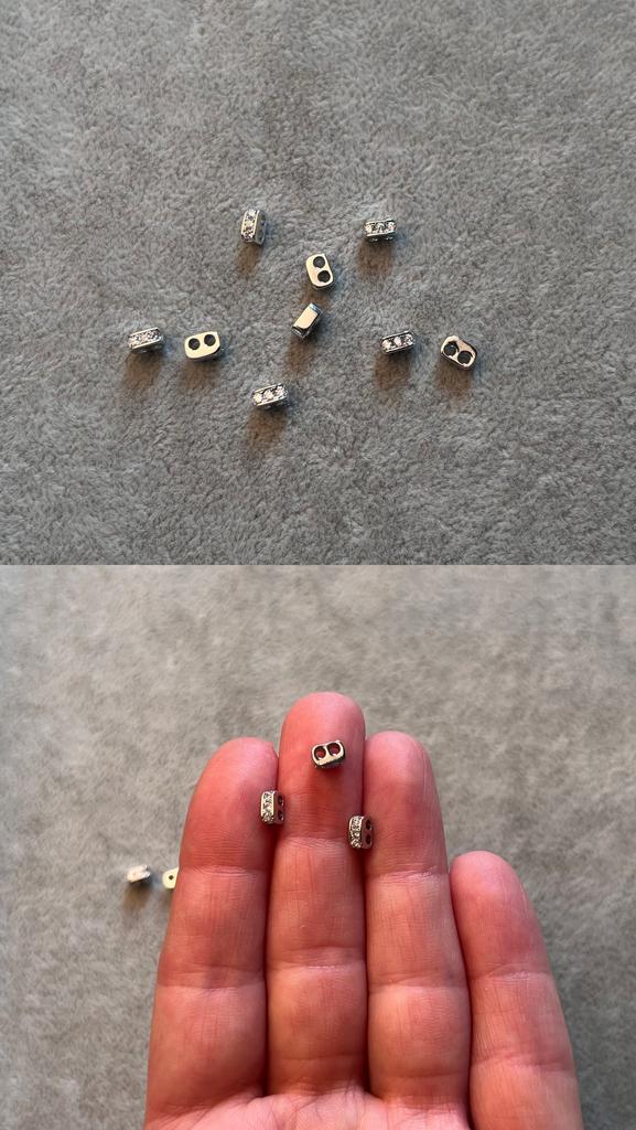 Коннектор родий с фианитами 5.2 х 4 мм