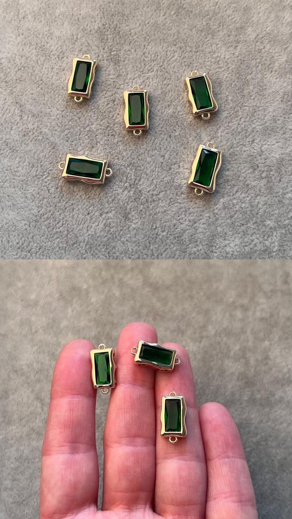 Коннектор с позолотой зеленый 9 х 18 мм