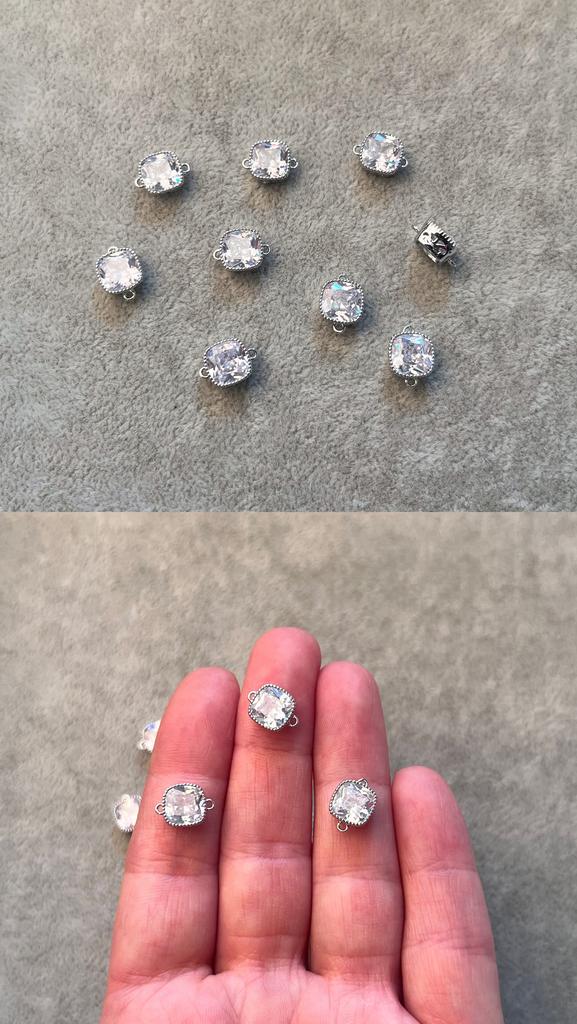 Коннектор родий прозрачный 7 мм