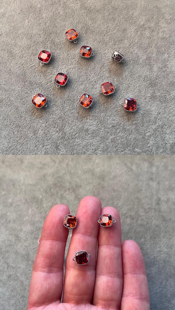 Коннектор родий красно-оранжевый 7 мм