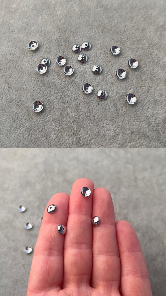 Шляпки родий 6 мм