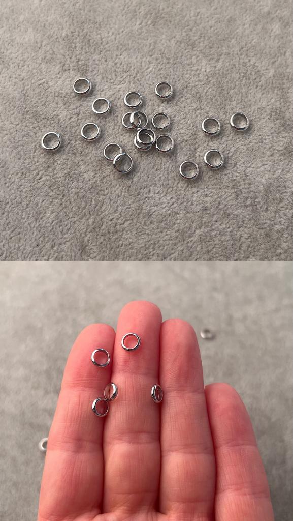 Кольца литые родий 6 х 1.5 мм